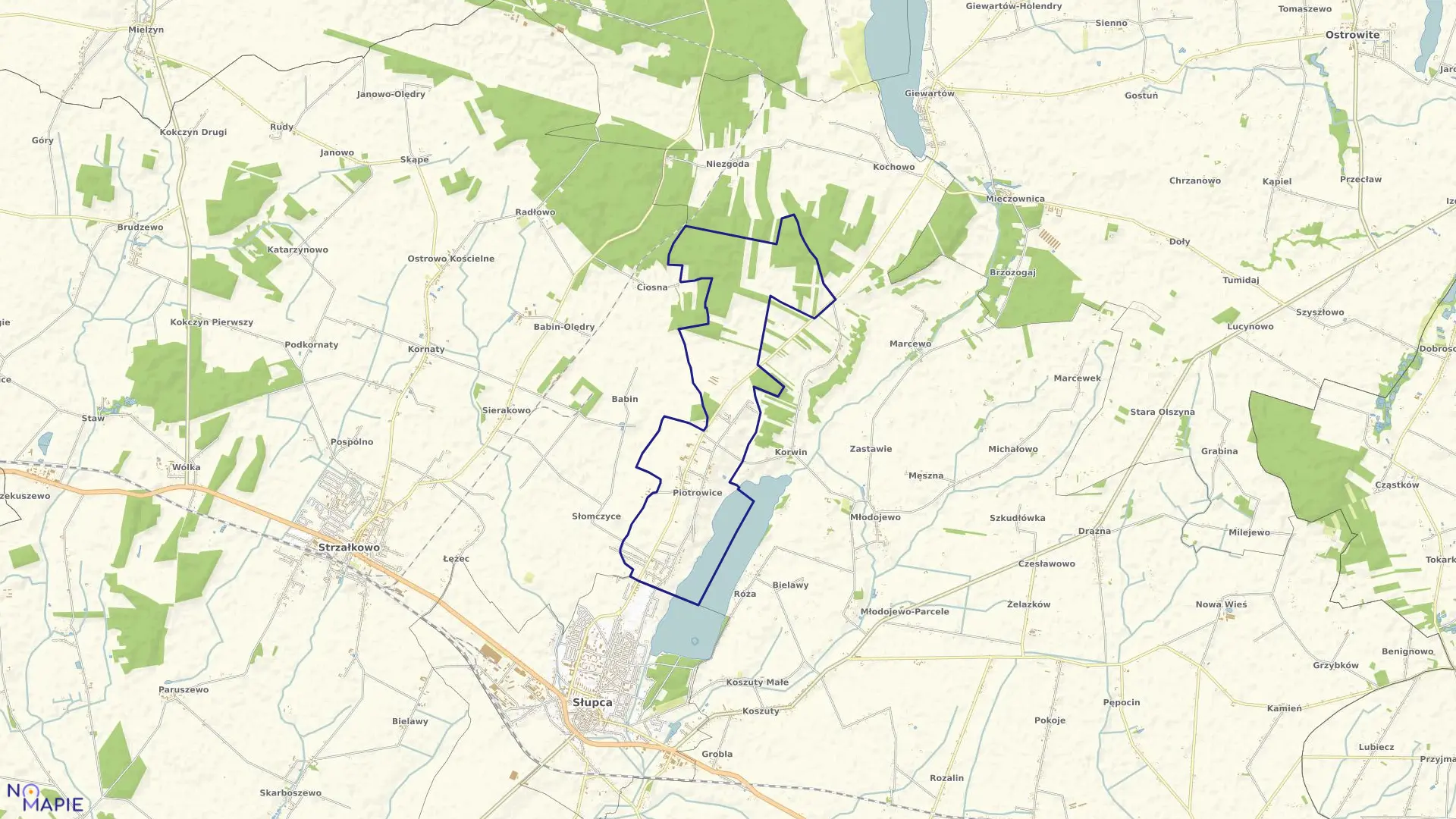 Mapa obrębu PIOTROWICE w gminie Słupca